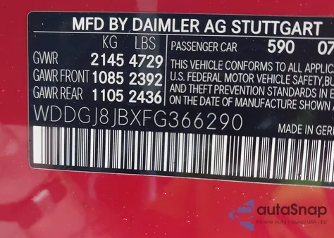 2015 Mercedes-Benz C 350 Sport 4Matic z USA, uszkodzony, nr VIN WDDGJ8JBXFG366290